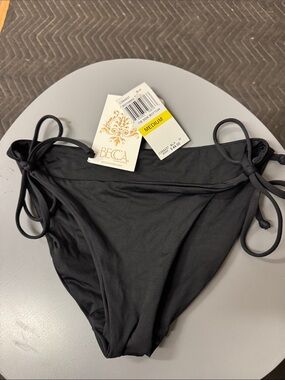 BECCA Black Tie-Side Bikini Bottoms - Classic Low-Rise
